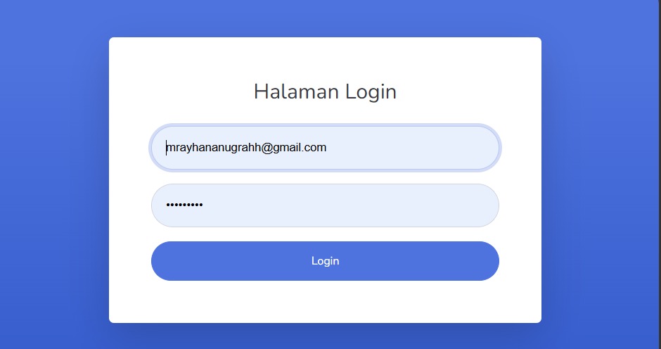 Login dengan Template SISFO
