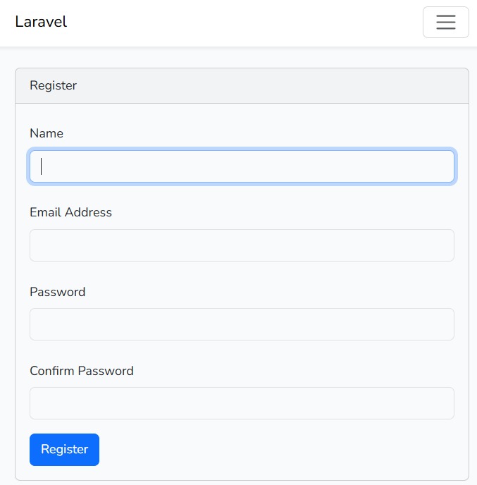 Halaman Register Bawaan