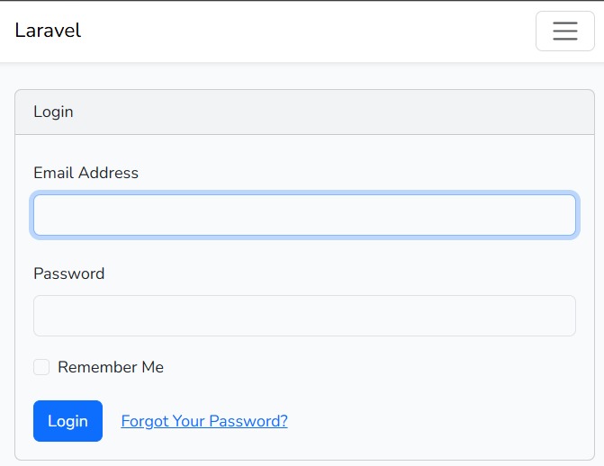 Halaman Login Bawaan
