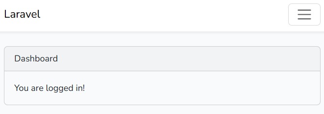 Dashboard You are logged in